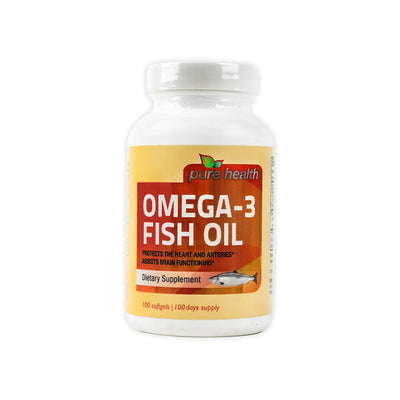 بيور هيلث أوميجا 3 زيت سمك كبسولات | مكمل غذائي أوميجا 3 | 1000 ملغ | 100 كبسولة